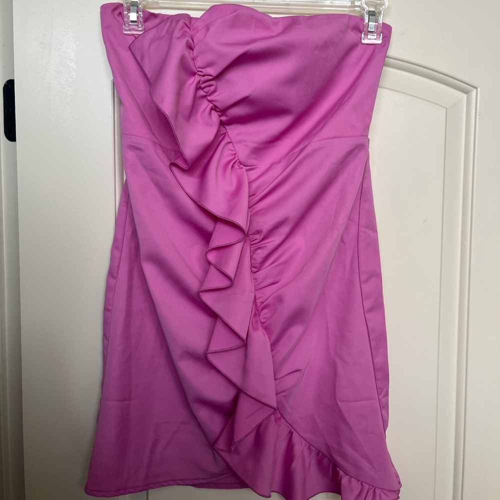 Pink Strapless Superdown Mini Dress